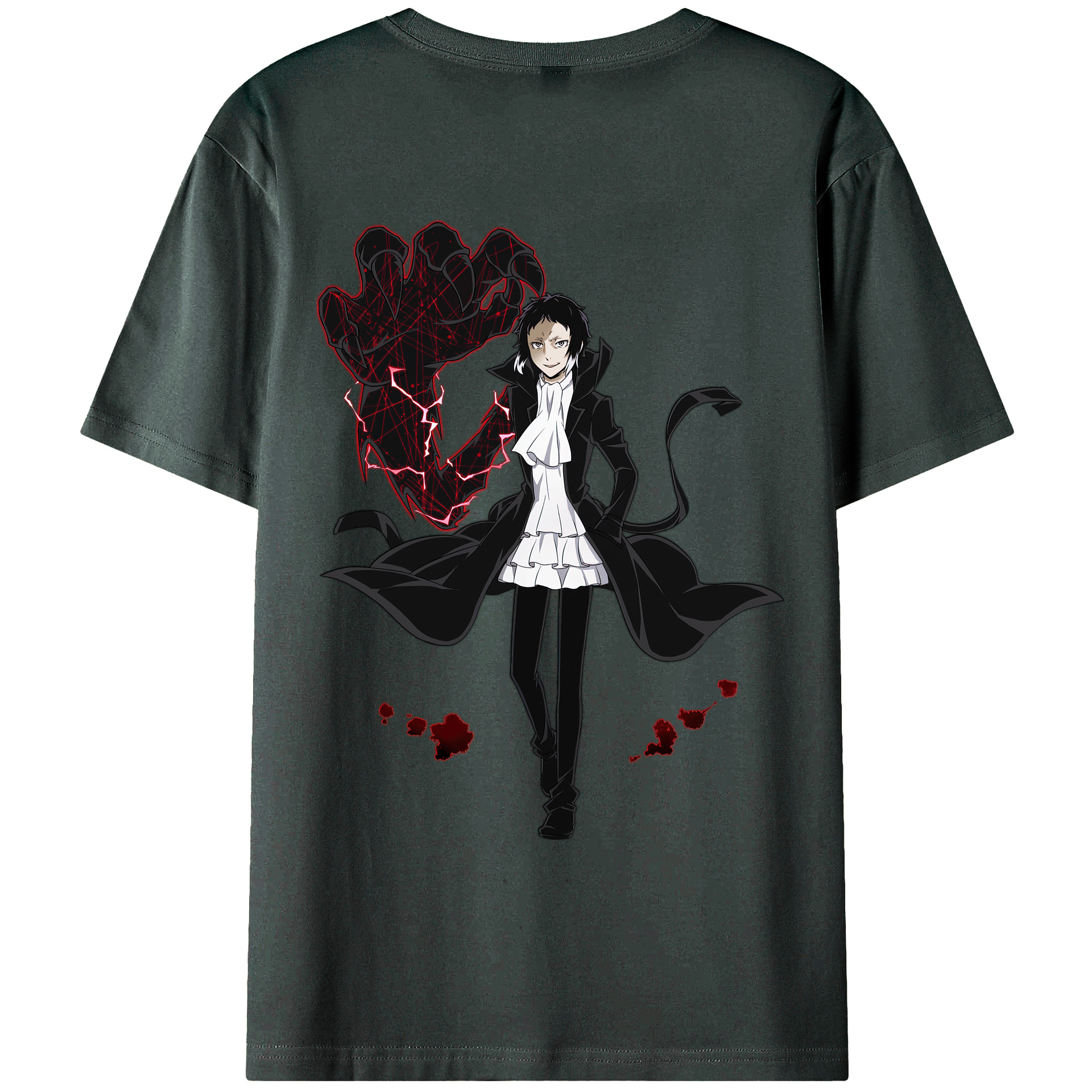 （画像用） 文豪ストレイドッグス Bungo Stray Dogs 綿100％ メンズ半袖Tシャツ（バックプリント） 通気性